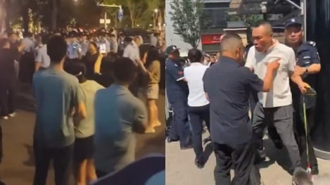 近日，武汉武昌华中危险废物实验室工地爆发居民抗议，多人被警察抓走。